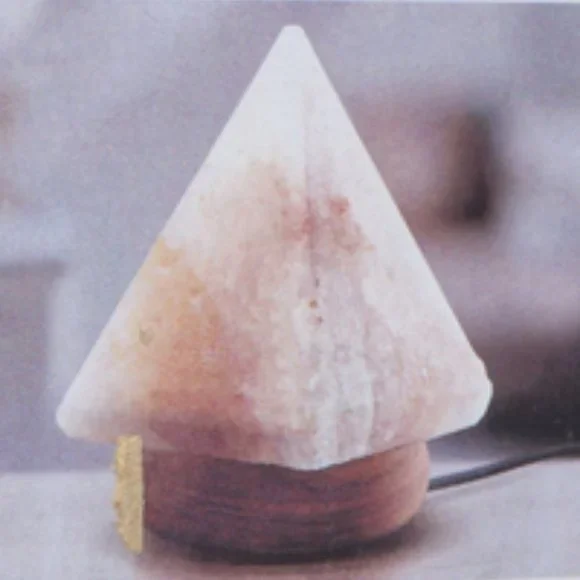 1 DAY SALE! Hand-Carved Pyramid Himalayan Rock Salt Lamp Warm White Glow Light - Picture 4 of 6